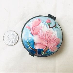 Hand painted mini porcelain jewelry box